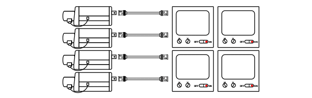 CCTV system 4 camera 4 monitor