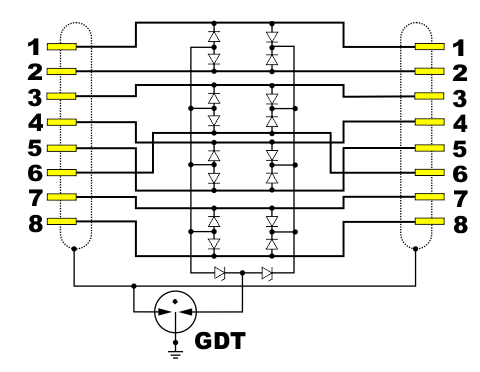 Lightning Lan arrestor schematics