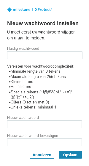 Milestone Password Requirements