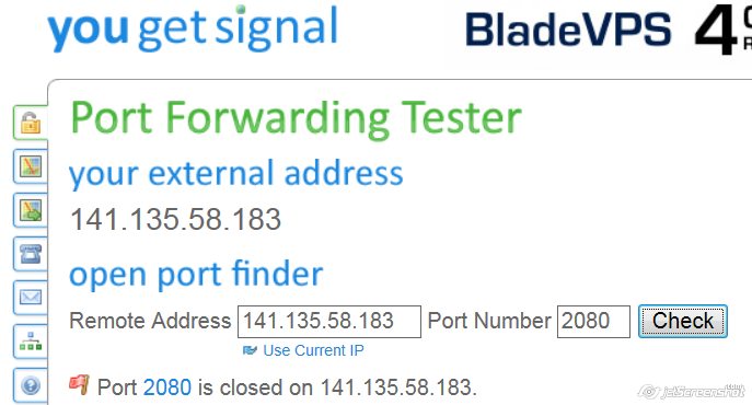 BBOX portforwarding closed