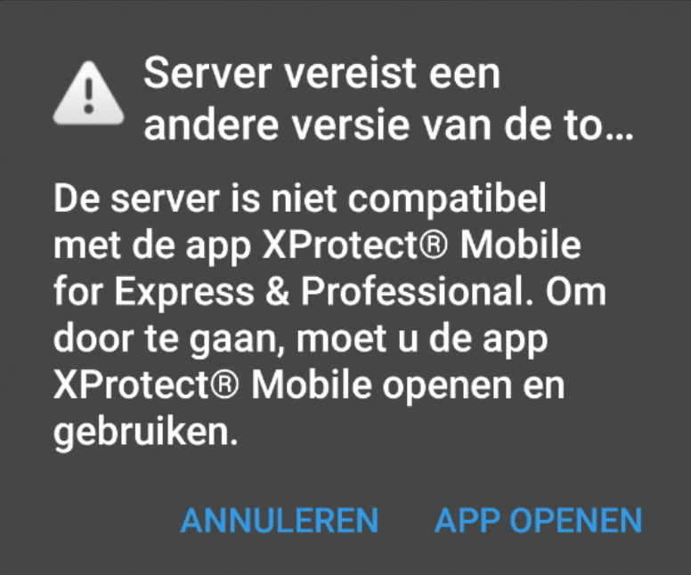 App Server niet compatibel met app Express en Professional